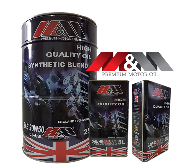 M&M Premium Motor Oil Cans